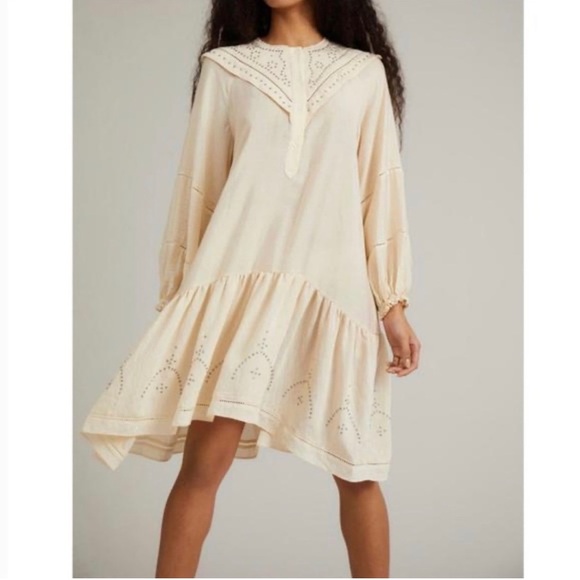 Munthe Capture Shift Ruffle Dress in Creme Size 40 EU 10 US NWT - Picture 4 of 6